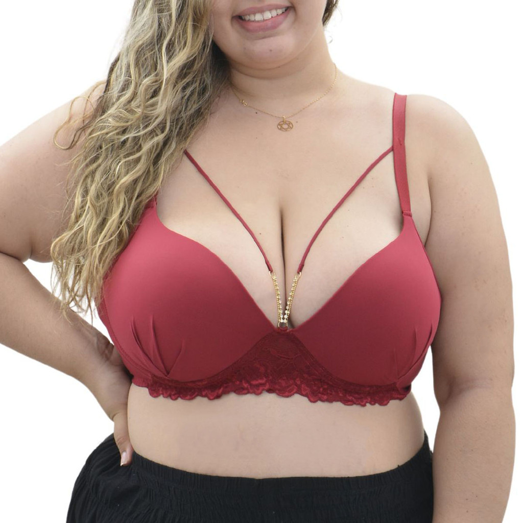 Sutiã Pus Size com bojo e aro strappy bra Jackie