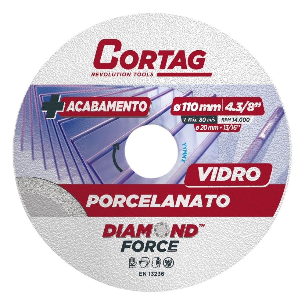 Disco Diamantado Cortag Porcelanato/Vidro 110x20mm em Oferta na Shopee