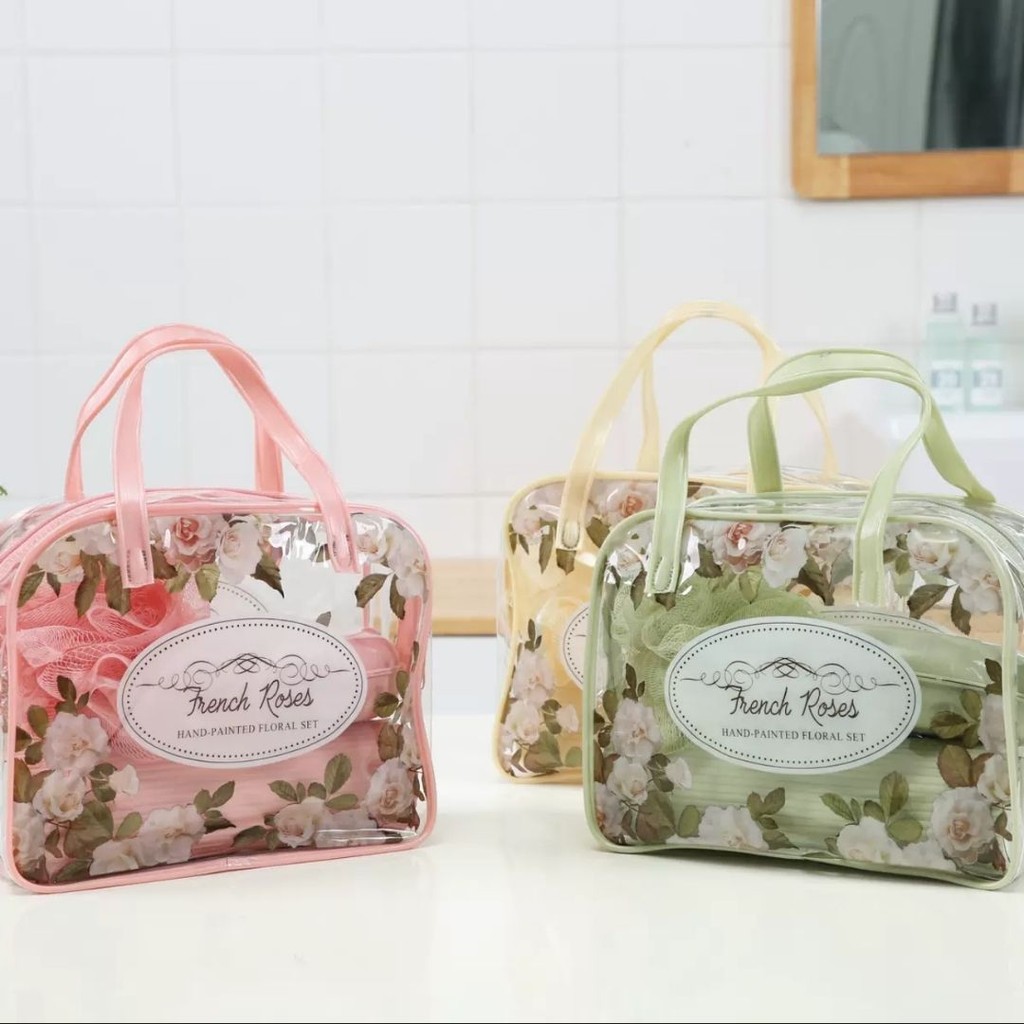 Bolsa Viagem 5 Peças Com Bolsa Porta Escova Pente Saboneteira e Ducha Compacto Para Viagem em Oferta na Shopee