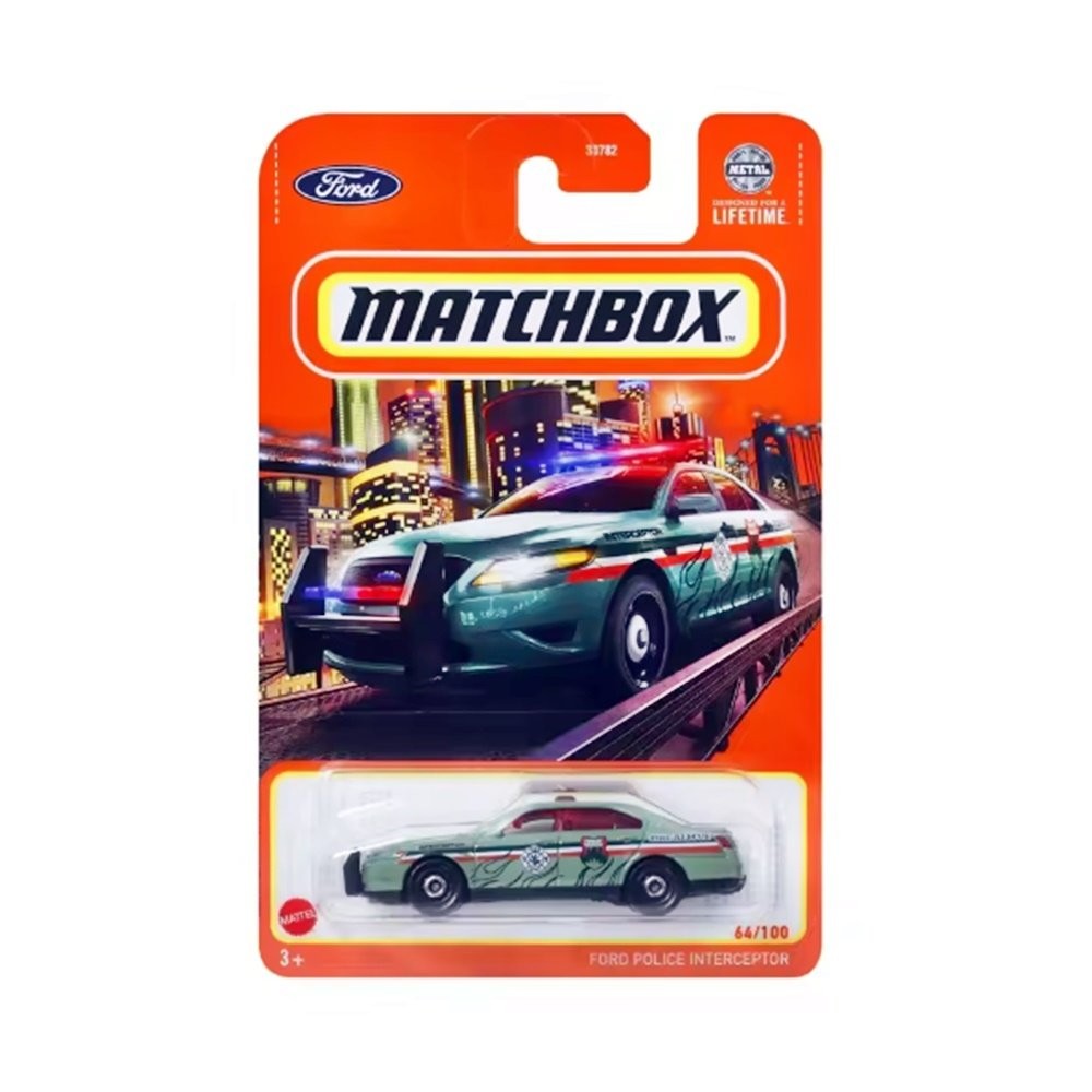 Miniatura Carro Ford Police Interceptor - Verde - 7,5 cm - Matchbox