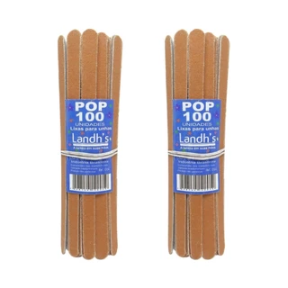 Kit com 200 lixas de unha pop amarelas de 17cm