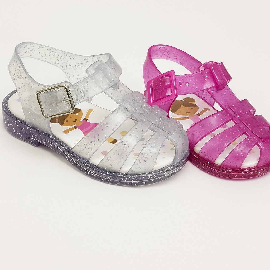 Sandália Infantil Luz Led Pisca Baby Menina Glitter Brilho Conforto