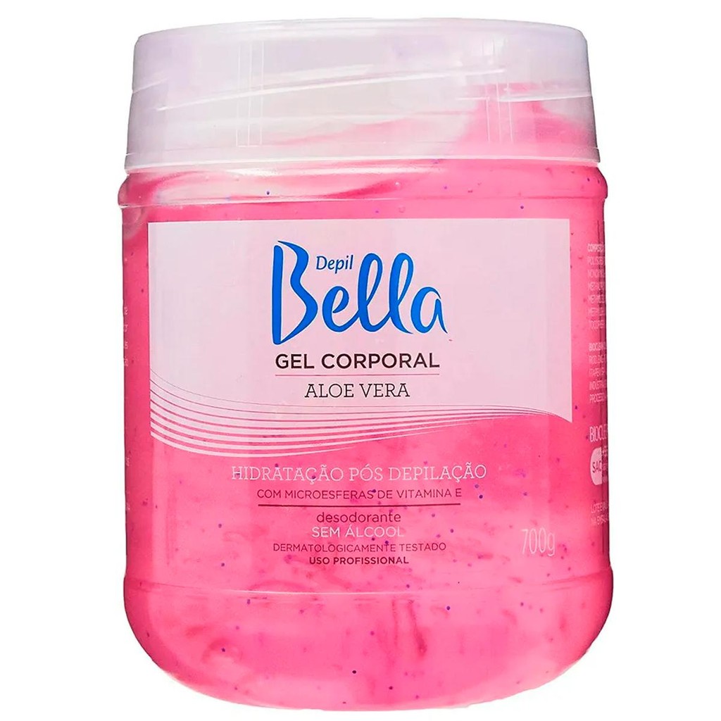 Gel Corporal Profissional Aloe Vera Deo Depil Bella 700g Hidratação Pós Depilação Vitamina E