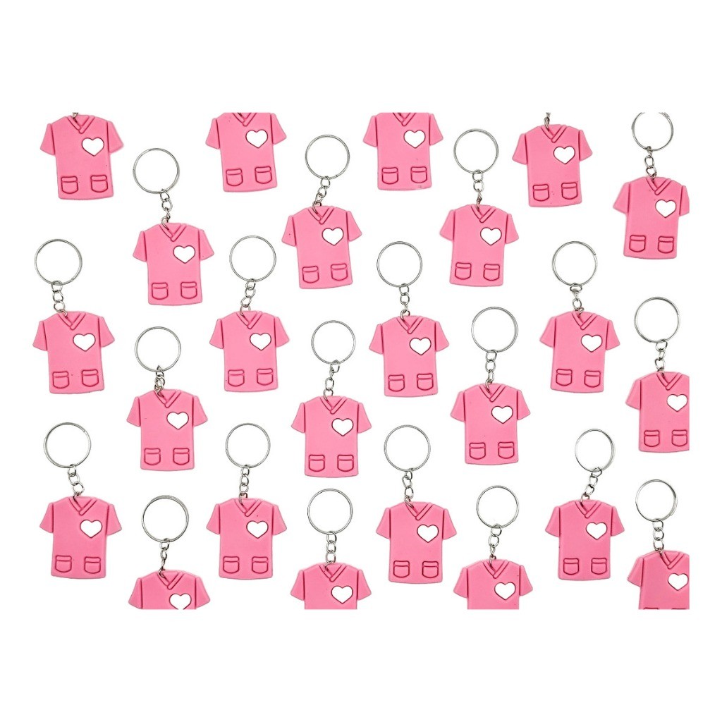 Chaveiro Jaleco Rosa 10un Lembrancinha Cliente Consultorio Novo