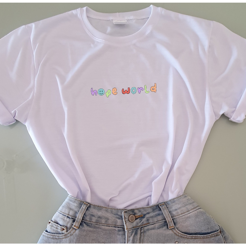 Camiseta Premium Jhope Hope World Colors COLEÇÃO BTS Lançamento Kpop Ásiatico Música Camisa 100% Algodão