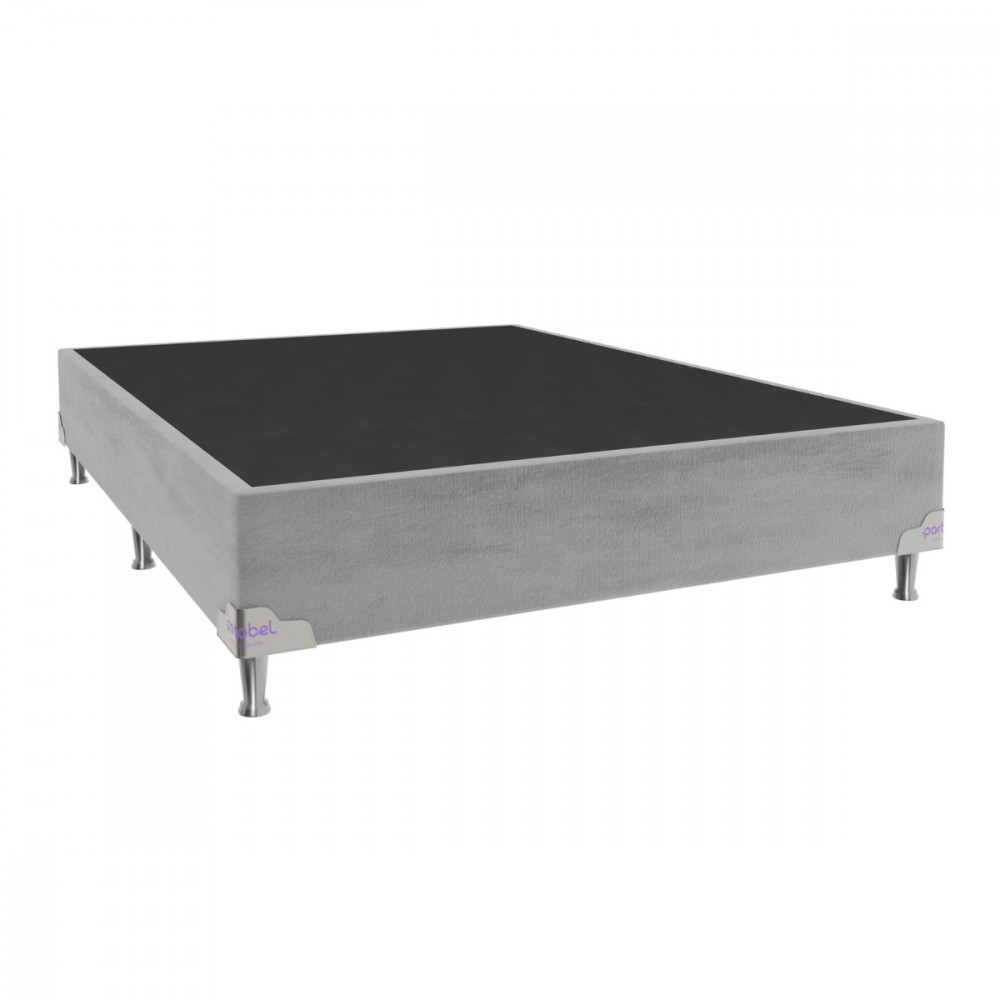 Base para Cama Box Casal 138x188x28 Sued Cinza Portobel em Oferta na Shopee