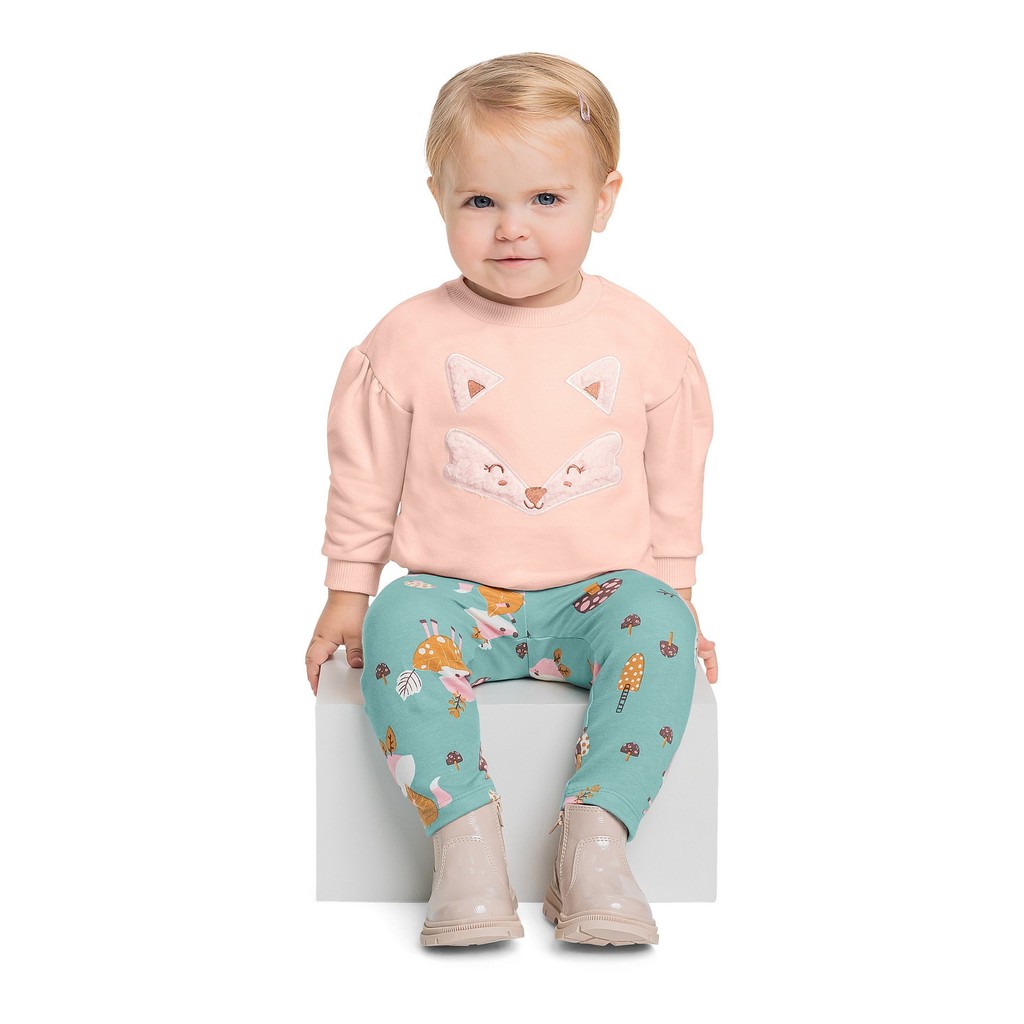 Conjunto com Blusão e Legging para Bebê Menina Quimby