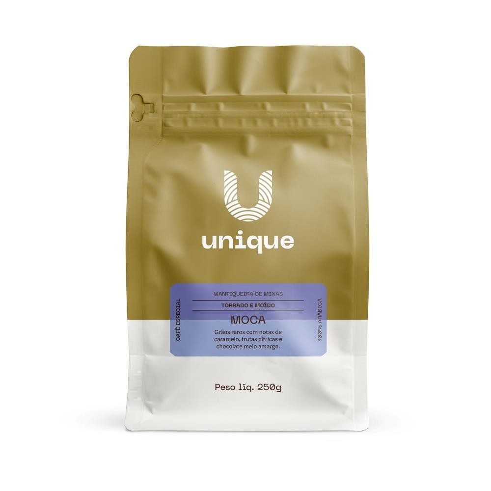 CAFÉ ESPECIAL MOCA 250g EM GRÃOS DA UNIQUE CAFÉS
