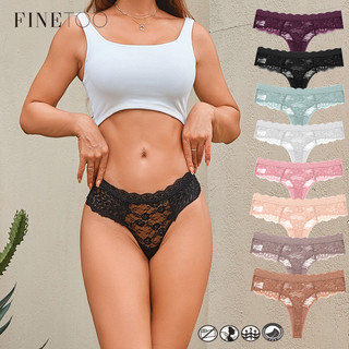 FINETOO Calcinha De Renda Flor Para Mulheres Algodão Puro Respirável Lingerie Macia Cintura Baixa Cuecas De Cor Sólida S em Oferta na Shopee
