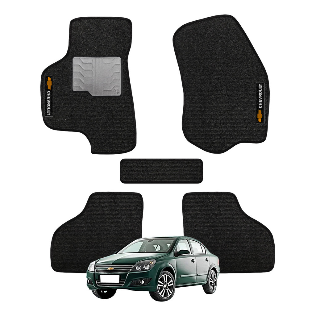 Kit de tapetes 5 peças específico Vectra 2006 07 08 09 10 2011 Carpete Preto