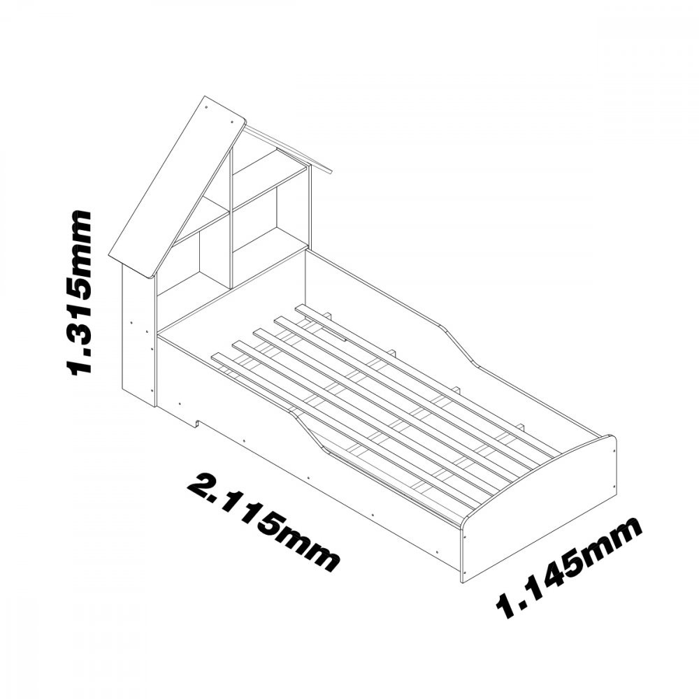 Detalhes do Cama Infantil MDF Casinha Gelius