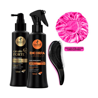 Haskell Tônico Cavalo Forte + Encorpa Cabelo +Escova/Touca em Oferta na Shopee