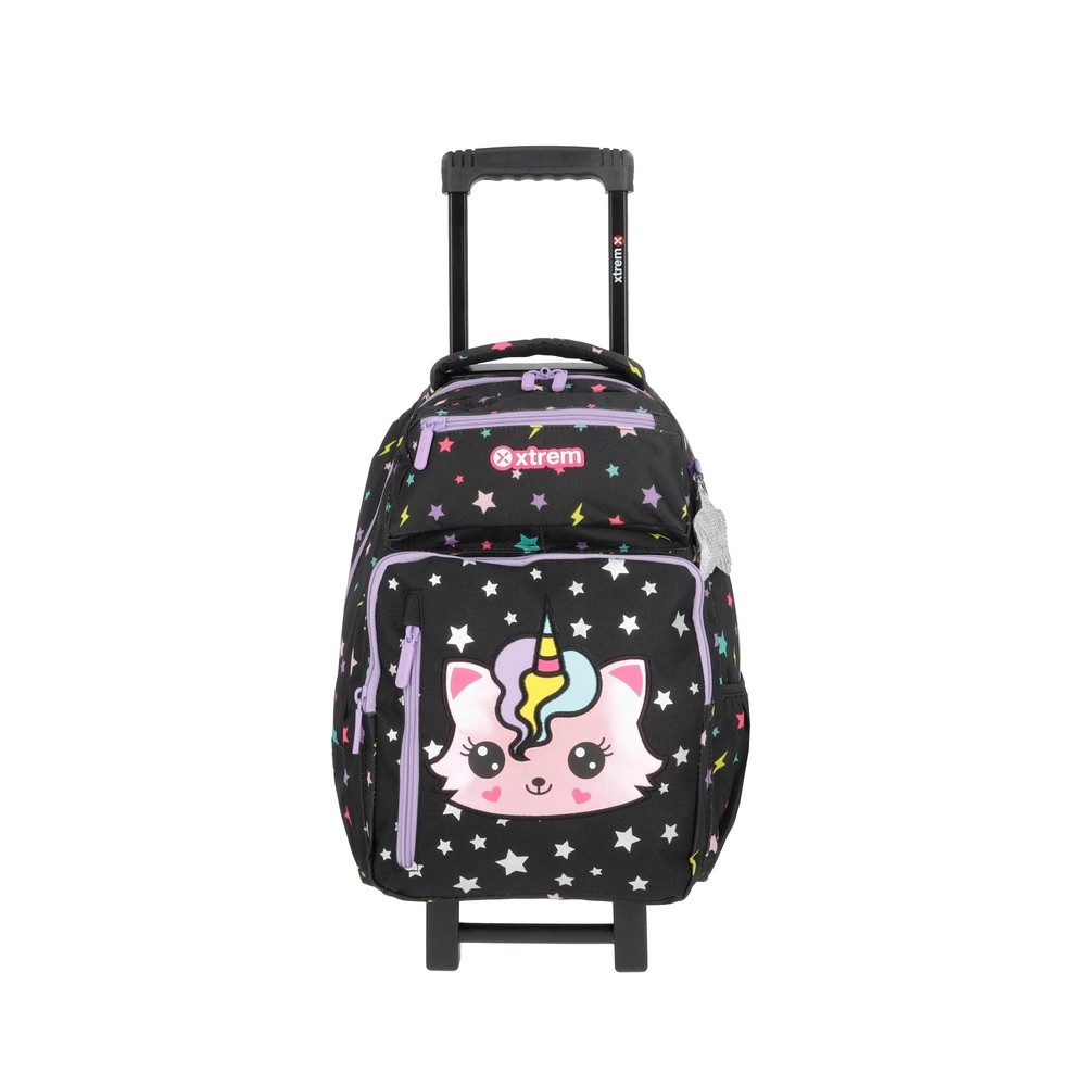 Mochila de Rodinha Infantil Xtrem New Run Gato Preta em Oferta na Shopee
