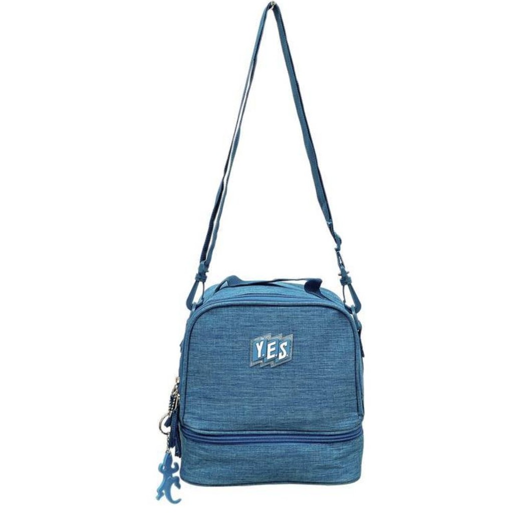 Bolsa Térmica Azul com Cinta para Lancheira Marmita Mochila Sacola Passeio Alça Transversal Almoço