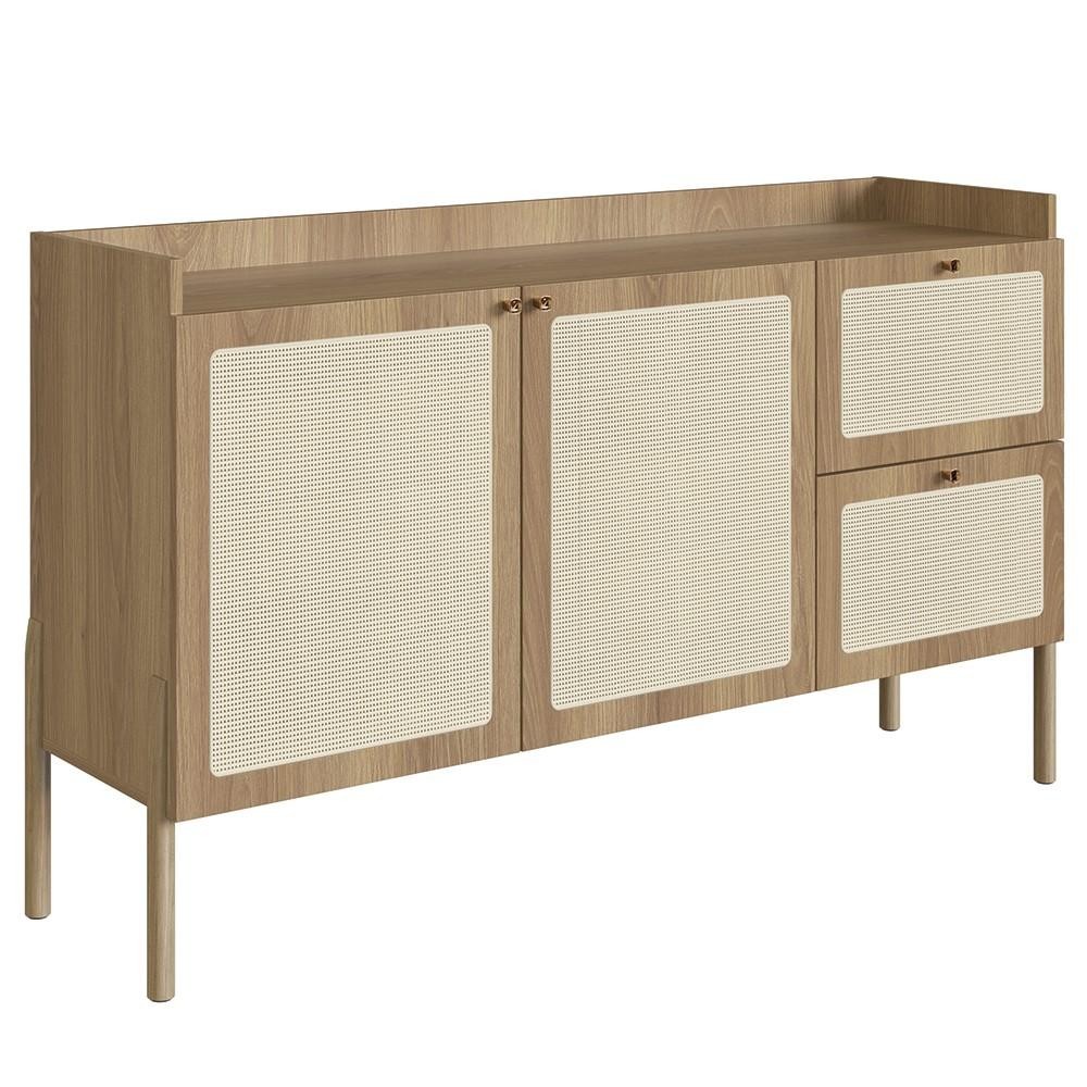 Balcão Aparador Buffet Pés de Madeira Arlo A10 Hanover - Mpozenato em Oferta na Shopee