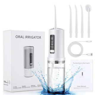 Irrigador Oral Fio Dental 220ml Recarregável Portatil 3 Modos Bucal 4 Bicos