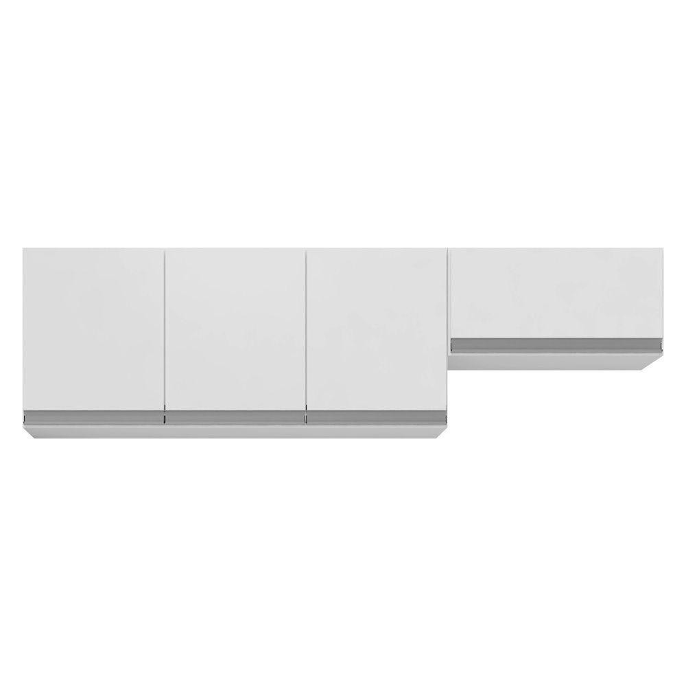 Conjunto De Armários Aéreo 120cm 100% Mdf Branco Tx Fosco - Home & Living