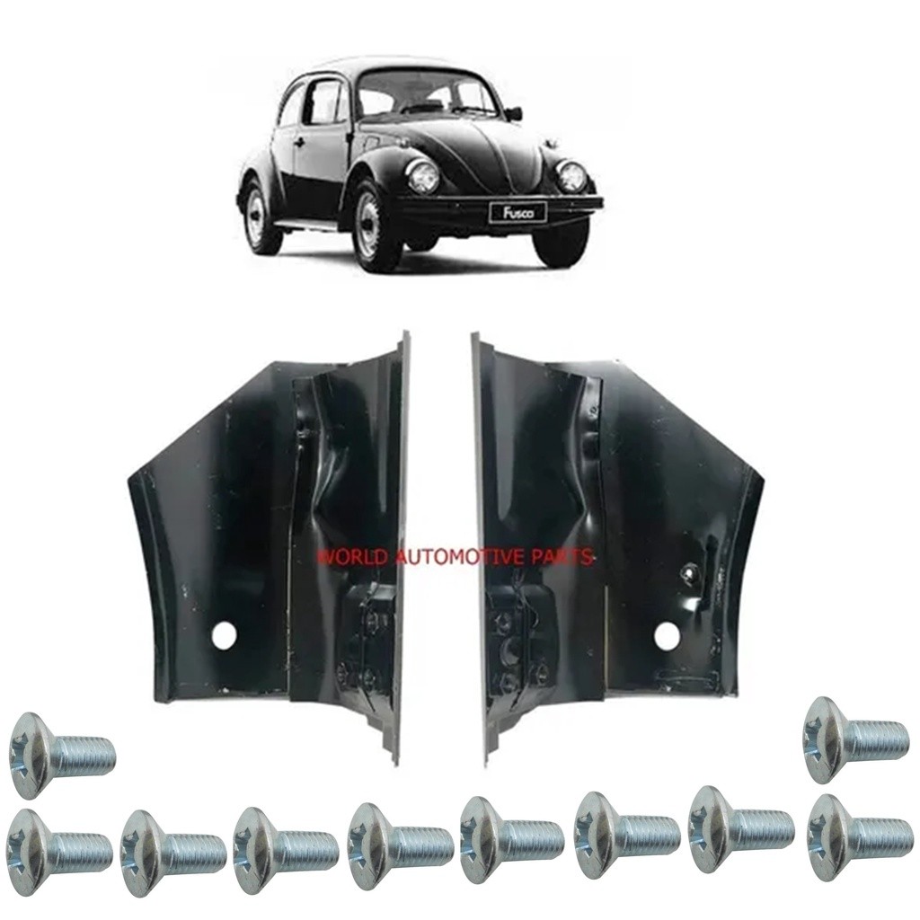 Par Pe De Coluna Fusca + 10 Parafusos Dobradiça Porta