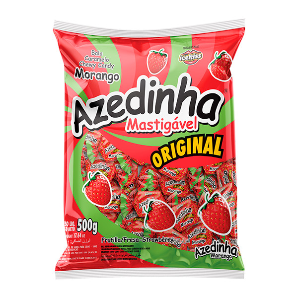 Bala Mastigavel Azedinha Morango 500gr Cory