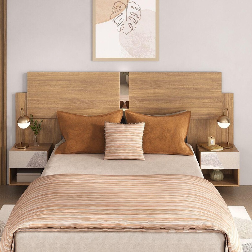 Cabeceira Casal/Queen c/Espelho e 2 Mesas Multimóveis MP4326 em Oferta na Shopee