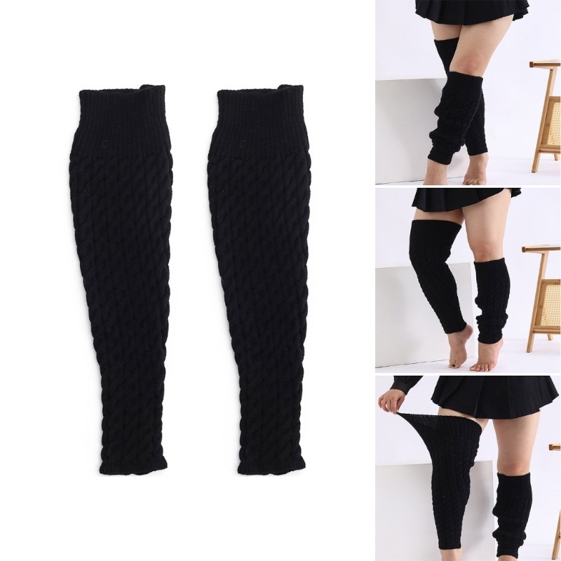 HO Meias Femininas Até A Coxa Acima Do Joelho De Malha De Inverno Aquecedores De Pernas