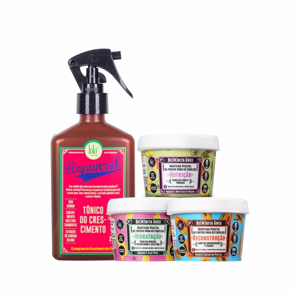 Kit Lola Bemdita Ghee 3x100g + Tonico Rapunzel 250ml