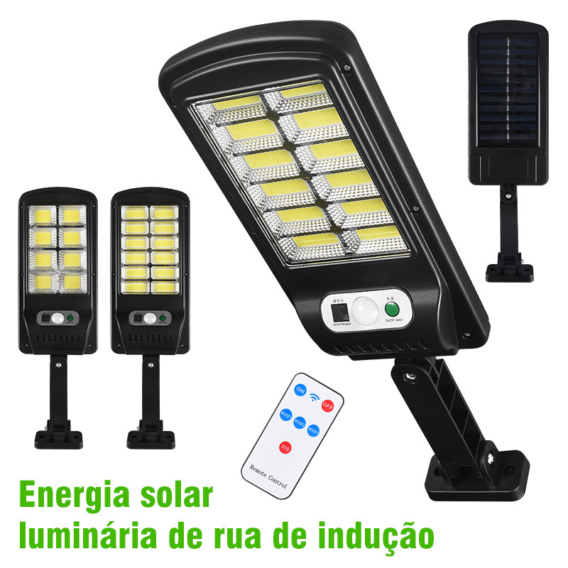 Luminária Solar Poste Parede Refletor 160Cob 200W Sensor  Movimento Prova D'Água C/ Controle em Oferta na Shopee