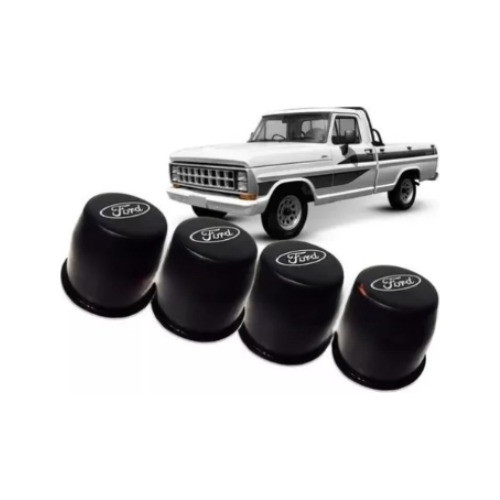 Jogo 4 Calota Centro Roda Ford F1000 1975 A 1992 Mod Orig