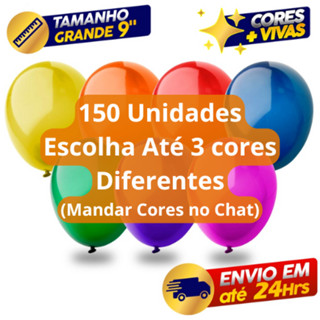 Balão Bexiga para Festa 9 polegadas 150 unidades Redondo Pic Pic 3 Pacotes em Oferta na Shopee