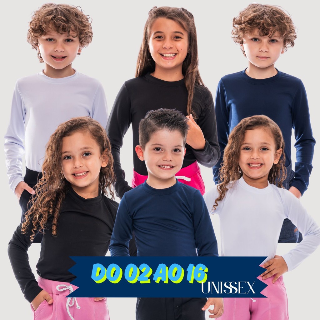 Blusa Térmica Infantil Manga Longa Peluciada Unissex 406-A