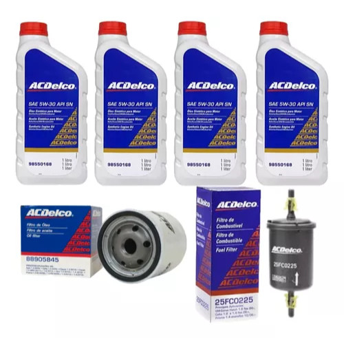 Kit Revisão Óleo 5W30 Sintético + Filtros Óleo Combustível ACDelco GM em Oferta na Shopee