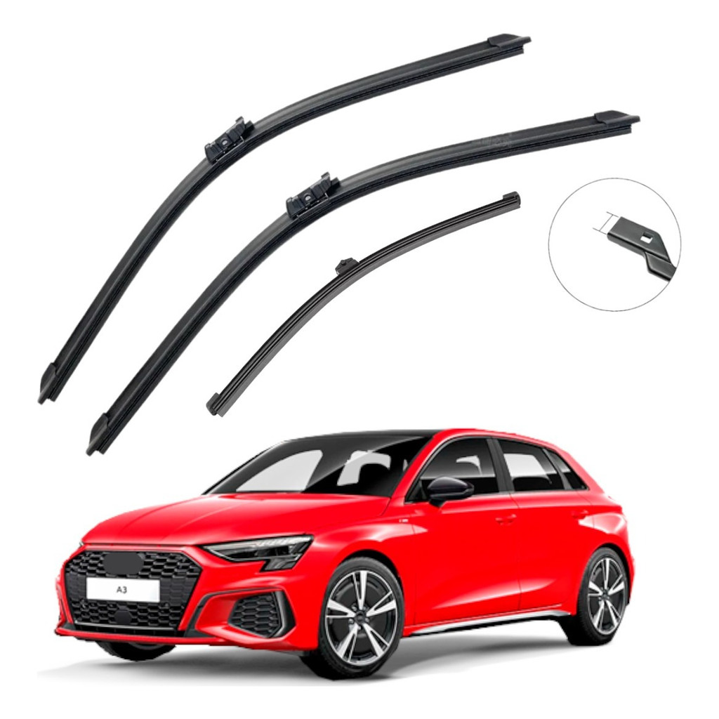 Kit Palhetas Limpador Parabrisa Silicone Audi A3 2013 À 2024