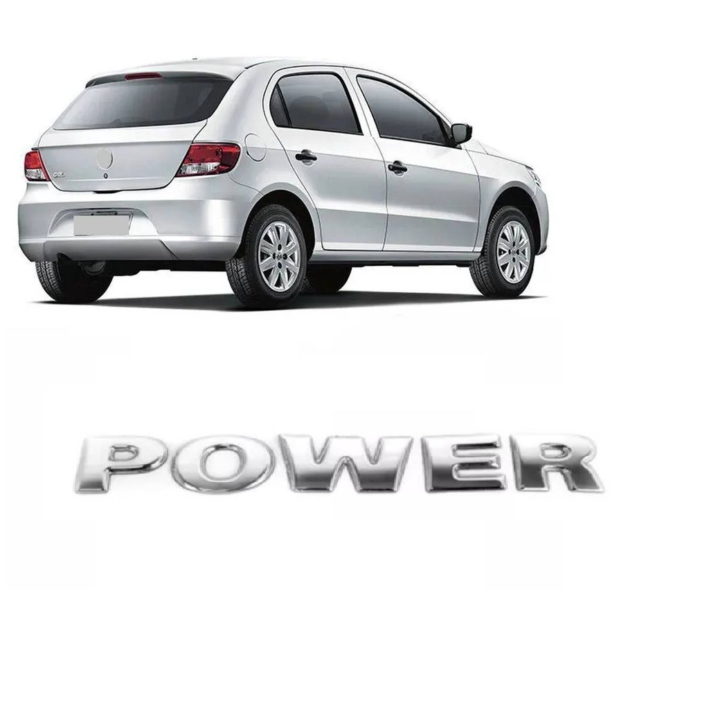 Emblema Power Cromado Tampa Porta Malas Gol 2009 10 11 12 2013 em Oferta na Shopee