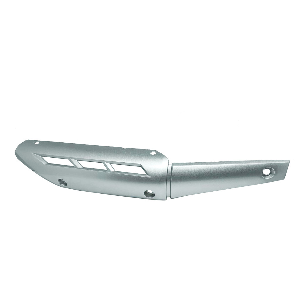 Capa Protetora Escapamento Cores Prata/Preto Yamaha Factor 125 2009 2010 2011 2012