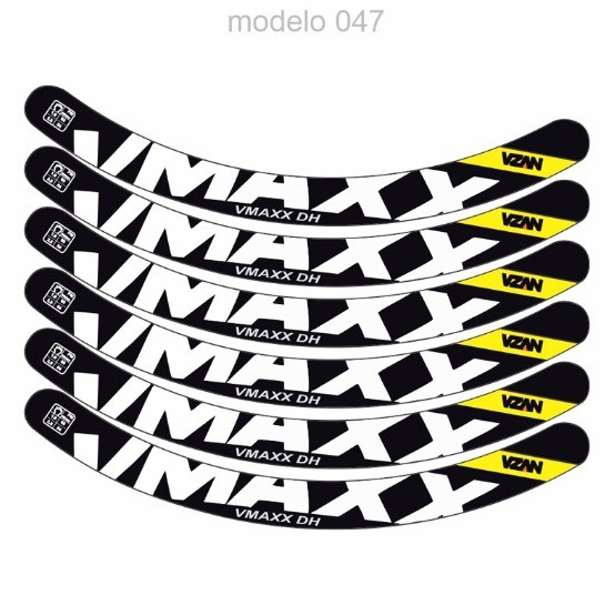 Cartelas Adesivo Vmaxx Disco e Vbrake 12 Unidades- Modelo 47- Roda Bike Ciclismo Aro 26 29