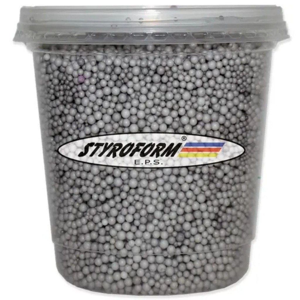 PEROLA DE ISOPOR EPS BOLINHA GRAFITE POTE 750ML BALÃO BUBBLE SLIME ARTESANATO DECORAÇÃO STYROFORM