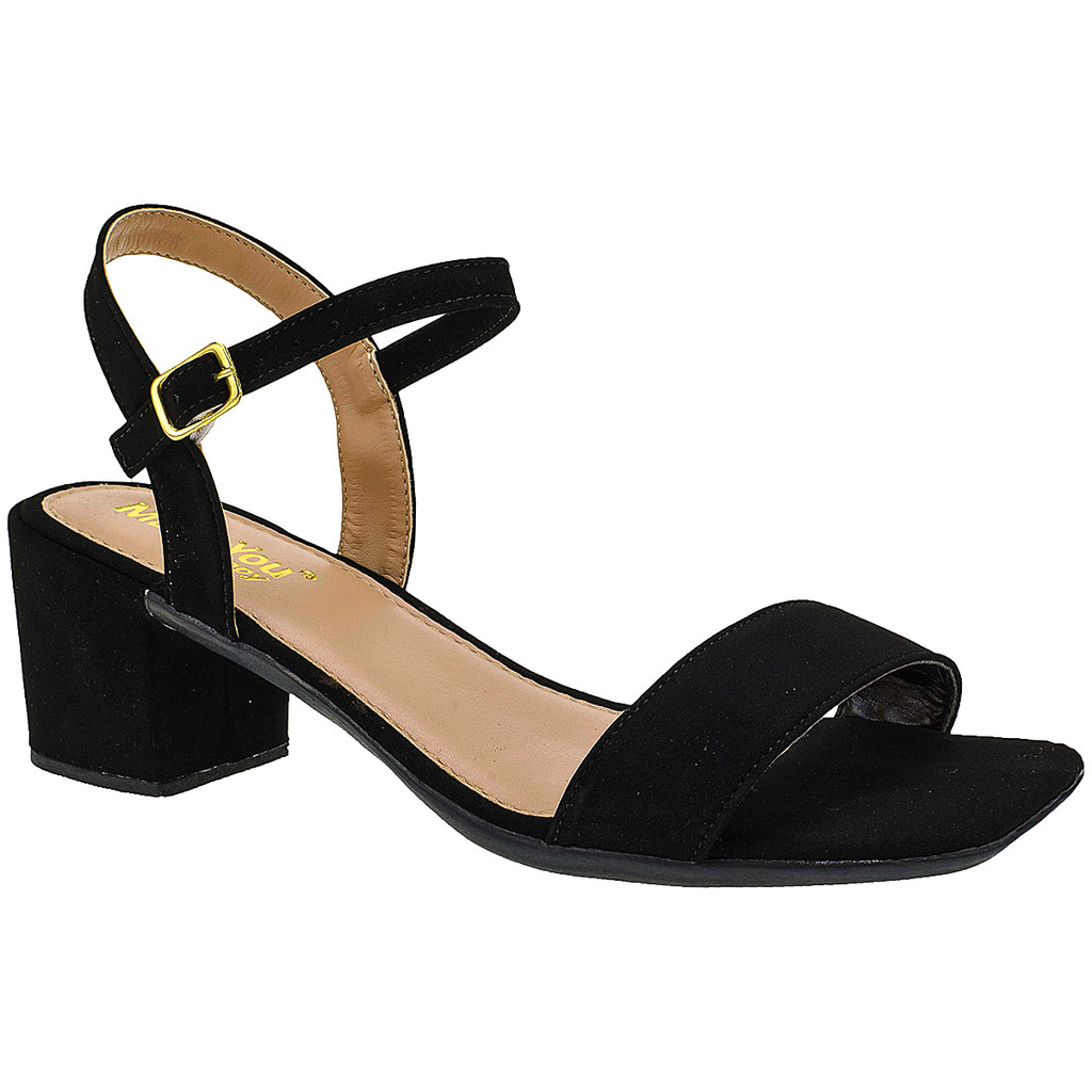 Sandália Feminina Salto Baixo Grosso Saltinho Bico Quadrado Tira Moda em Oferta na Shopee