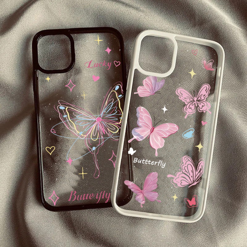 Capa De Telefone Para Samsung A06 A16 A35 A05S A26 A36 A15 A56 A55 A54 A12 A52 A34 5G A32 Bonito Borboleta Colorida Clar