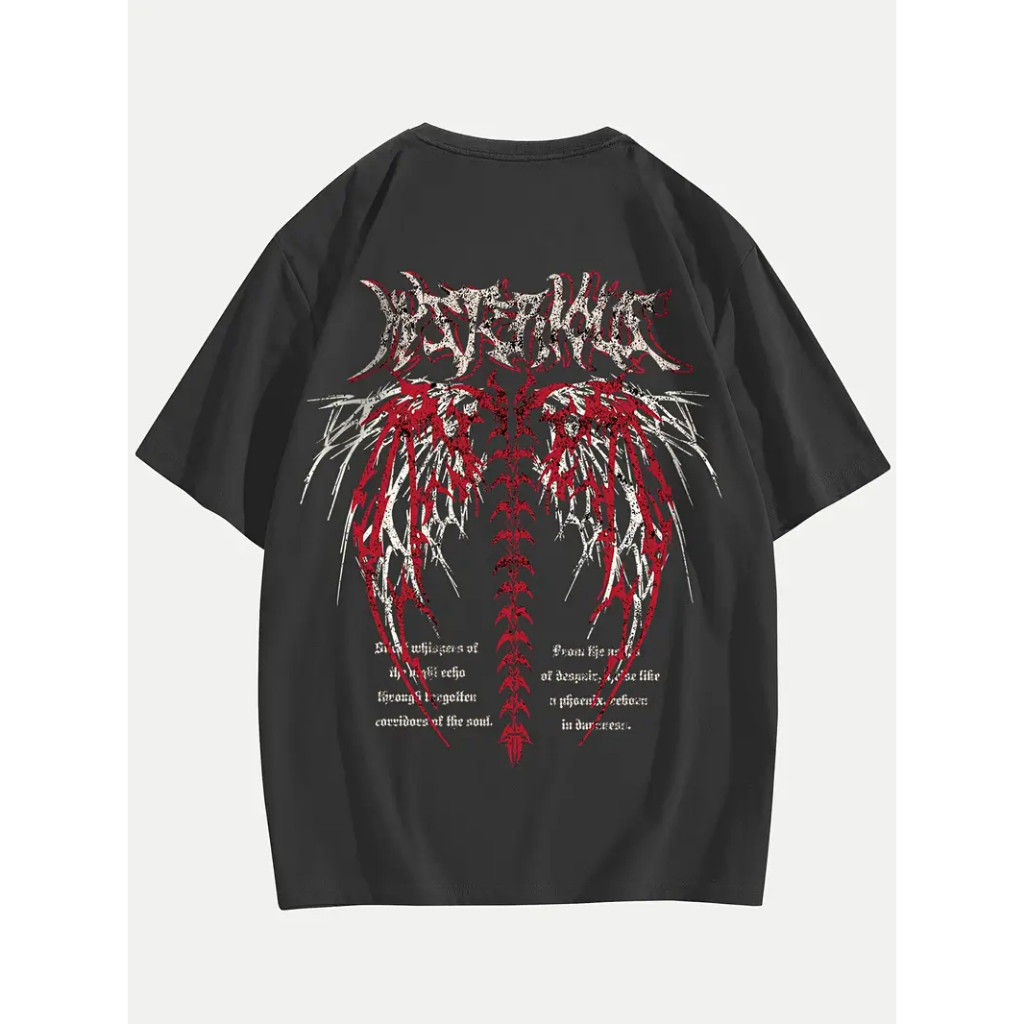 Camisa Camiseta Estampa Gótica Design Gráfico Streetwear 100% Algodão em Oferta na Shopee