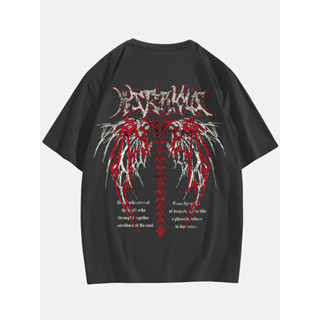 Camisa Camiseta Estampa Gótica Design Gráfico Streetwear 100% Algodão em Oferta na Shopee