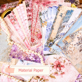 Journamm 30 Folhas Retro Flores Material Papel DIY Scrapbooking Colagem Lixo Diário Estética Papelaria Planejador Decora em Oferta na Shopee