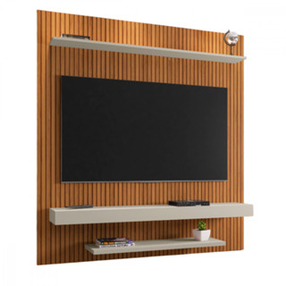 Painel Leme TV até 60 Polegadas Pintura Ripado Naturalle Off White Bechara em Oferta na Shopee