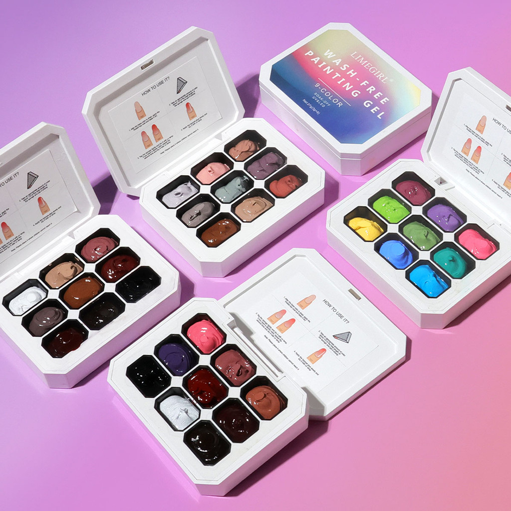Conjunto De Paleta De Pigmentos De Esmalte 9 Em 1 Limegirl Para Design De Unhas Em Gradiente, Manicure Diy E Decoração em Oferta na Shopee