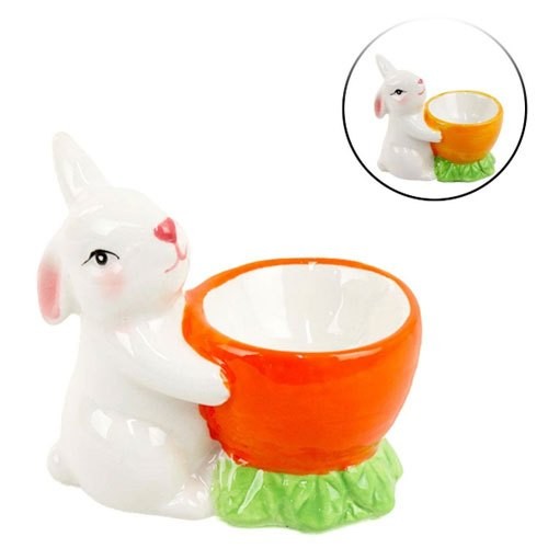 Enfeite Decorativo de Páscoa Coelho Porcelana 9 x 8 cm em Oferta na Shopee