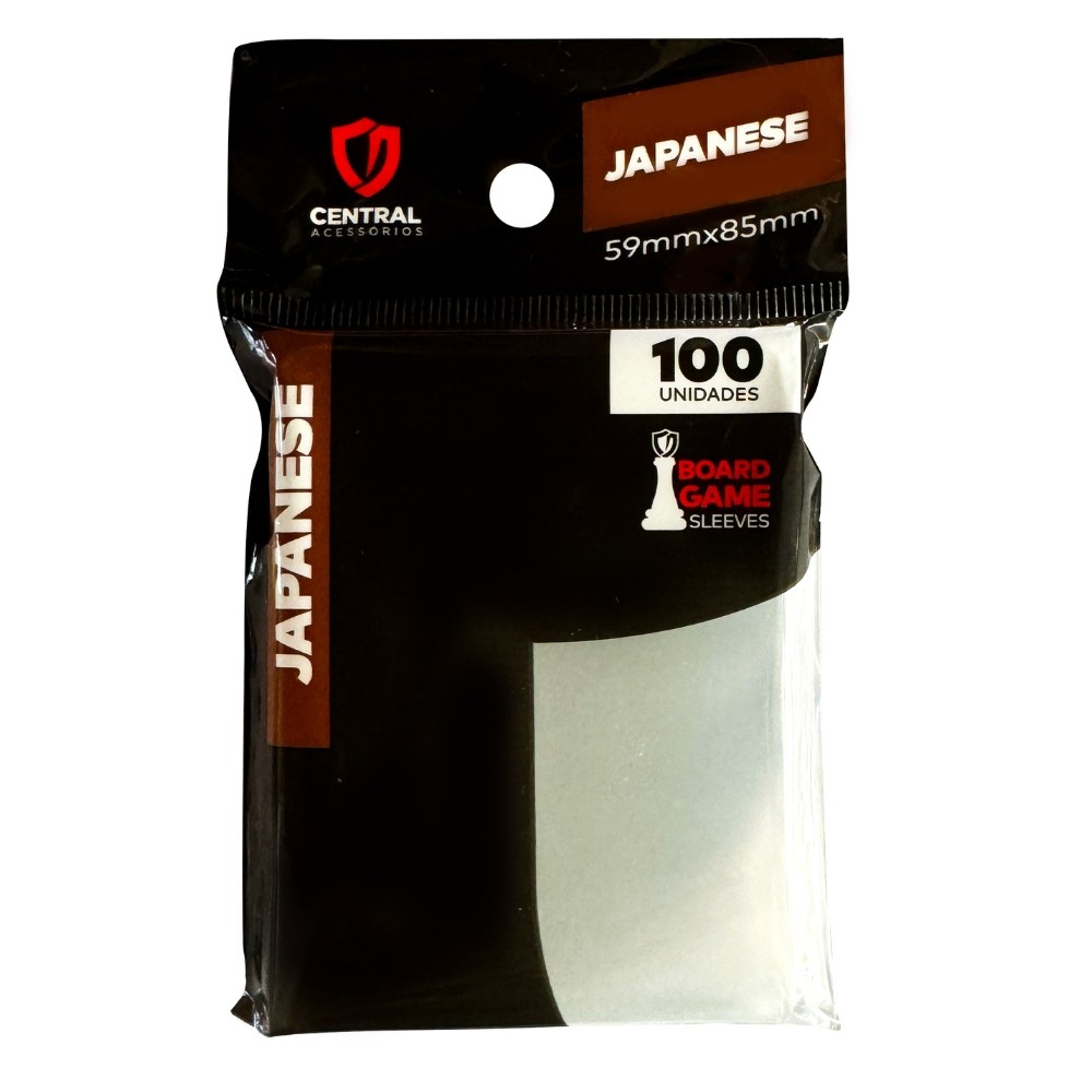 SLEEVE JAPANESE 59X85mm TRANSPARENTE CENTRAL 100UN BOARD GAME PROTETOR CARTAS ACESSÓRIOS JOGOS TCG