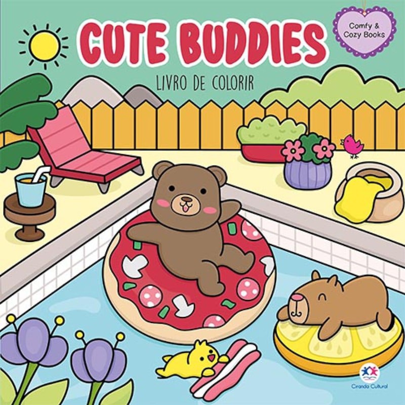Livro Livro Comfy & cozy books Cute Buddies - Livro para Colorir e Relaxar