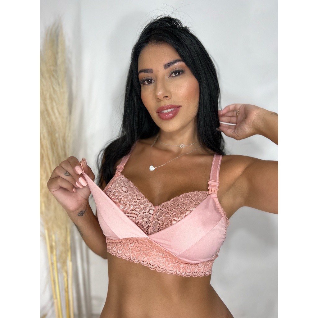 Sutiã de Amamentação Sem Bojo Reforçado Gestante Pós Parto PREMIUM em Oferta na Shopee