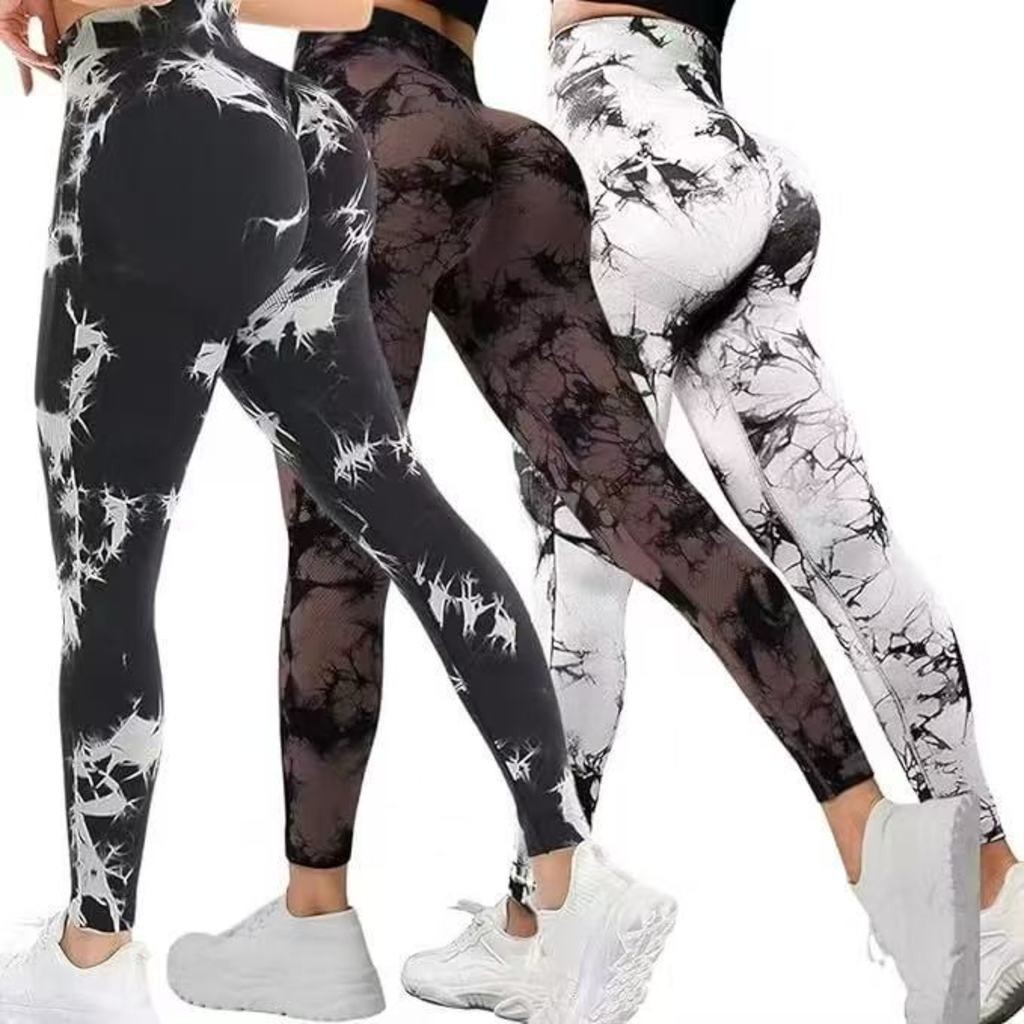 Imagem Calça Legging Esportiva Yoga Tie Dye, Legging sem costura, Empina bumbum, Academia Cintura alta. modelo-3