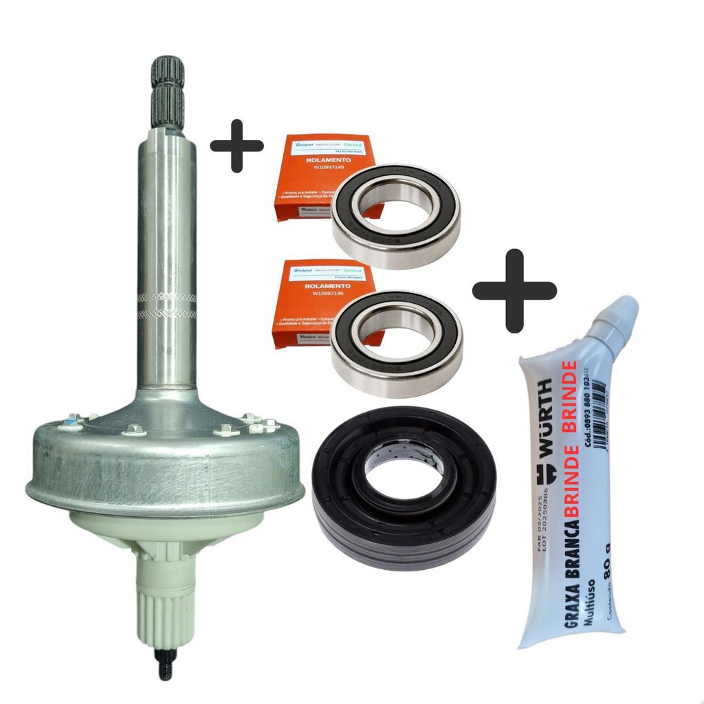 KIt Mecanismo Lavadora Brastemp Consul Eixo Mini Bwk12 Bws09 BWQ12AB BWT12AB BWQ12AB BWG12AB CWH12AB