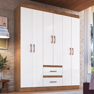 Guarda Roupa Casal 6 Portas 2 Gavetas Texas Doripel em Oferta na Shopee